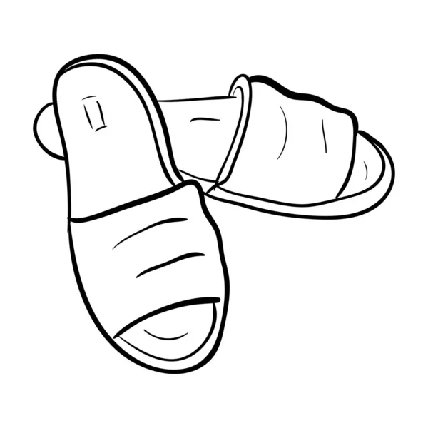 Hand Drawn Vector Slippers Icon Design — Stock Vector