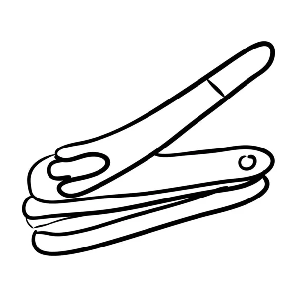 Nagelschneidewerkzeug Doodle Symbol Des Nagelschneidevektordesigns — Stockvektor