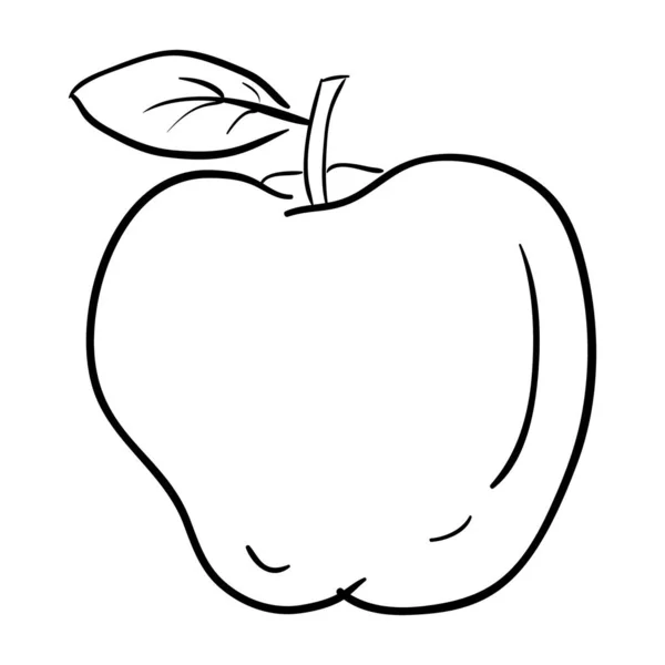 Gesunde Eisenernährung Apfel Ikone Des Doodle Vektordesigns — Stockvektor