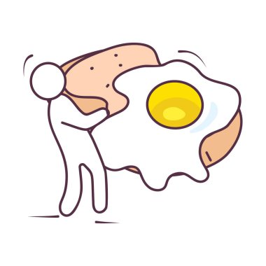 Elle çizilmiş vektör dizaynında yumurta simgesi.