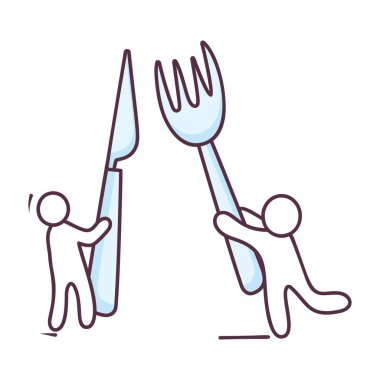 Çatal çatal ve bıçak ikonu dizaynı düz dizayn 