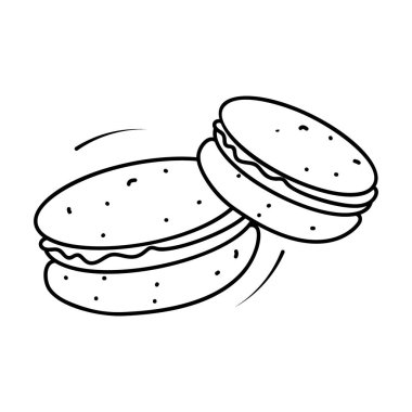 Tatlı bisküvi çizgisi tasarım simgesi 