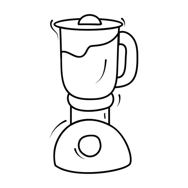 Máquina Mezcladora Café Diseño Dibujado Mano — Vector de stock