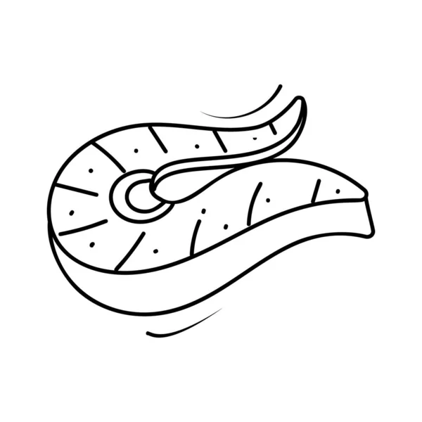 Значок Лінії Дизайну Рибного Філе Ізольованому Білому Тлі — стоковий вектор