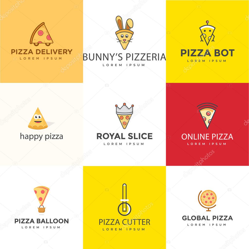 Pack Of Junk Food Logos Vector