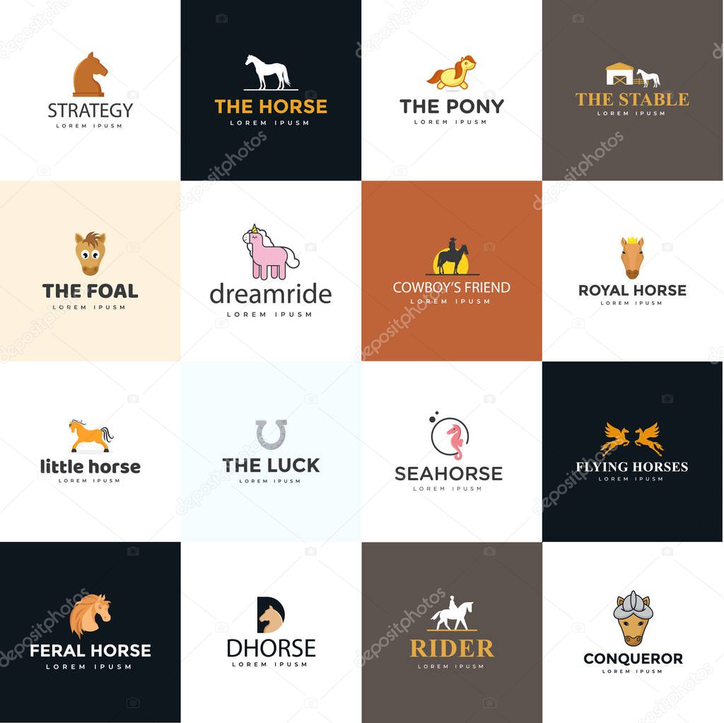 Pack Of Horse Logos Vectors