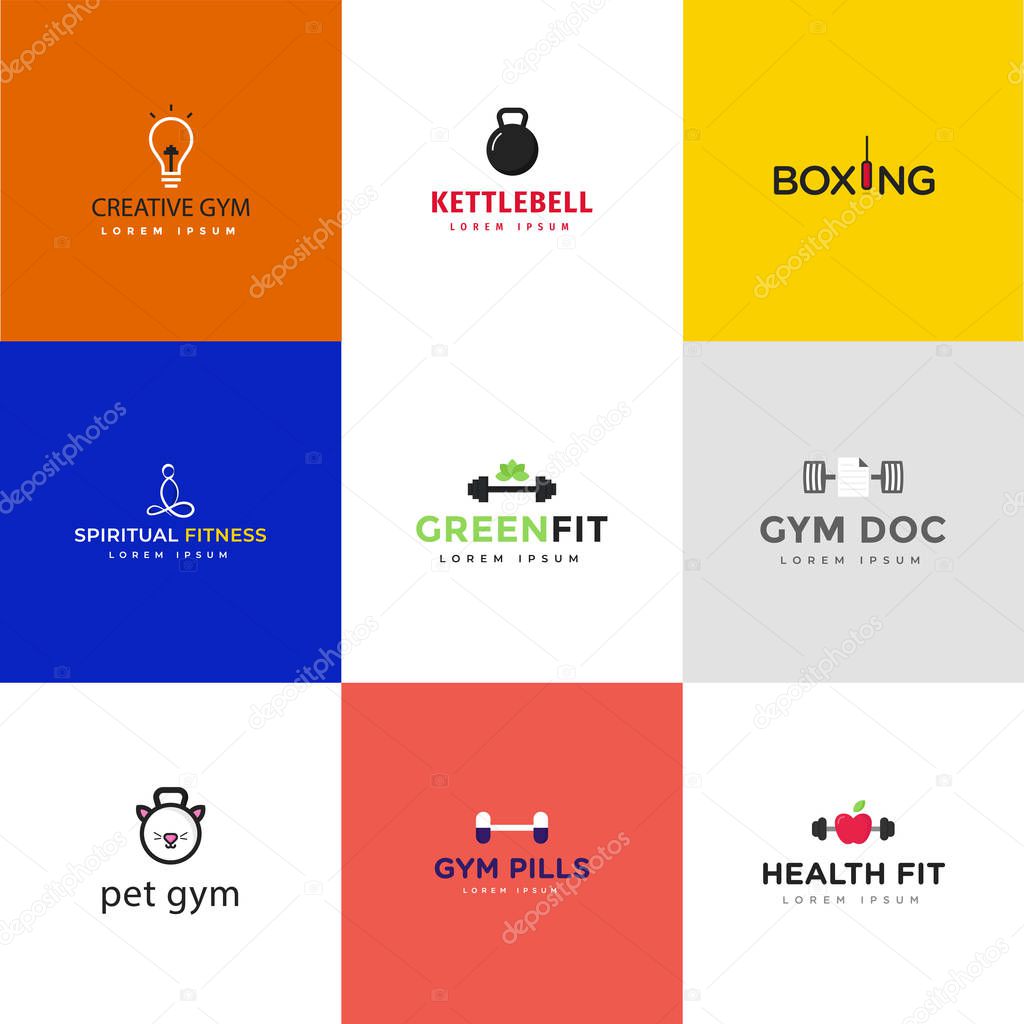 Creative Gym Flat Vectors Pack