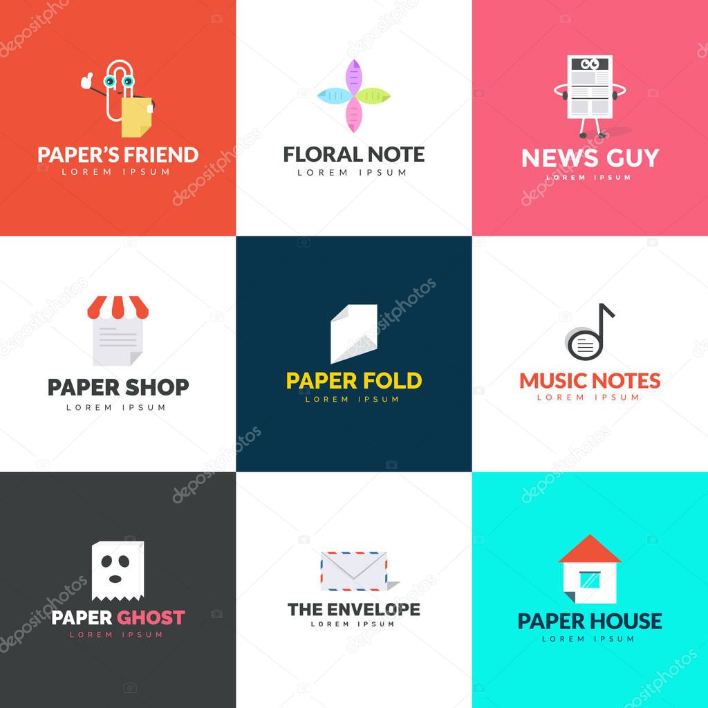 Paper Fold Flat Logo Pack