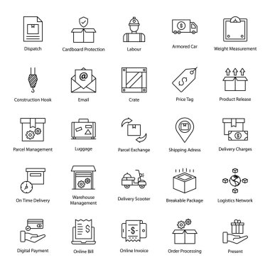 Lojistik İş Hattı Simgeleri Paketi 
