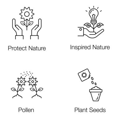 Çevre ve Doğa Çizgisi Simgeleri Paketi 