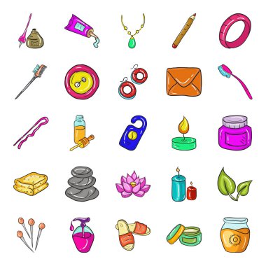 Spa Aksesuarları Doodle Simgeleri Paketi 