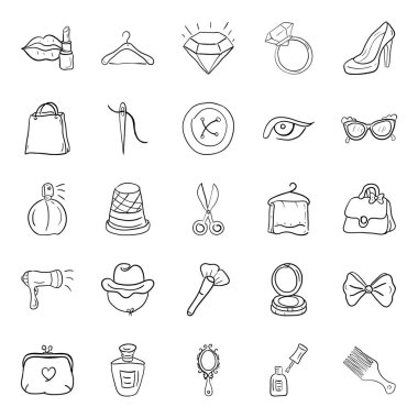 Makyaj Aksesuarları Çizgi Vektörleri Paketi 