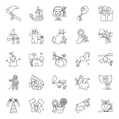 Korkunç Karakter Karalama Vektörleri Paketi 