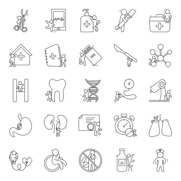 Medische Accessoires Doodle Pictogrammen Pack — Stockvector