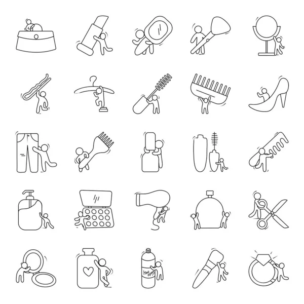 Piękno Moda Doodle Vectors Pack — Wektor stockowy