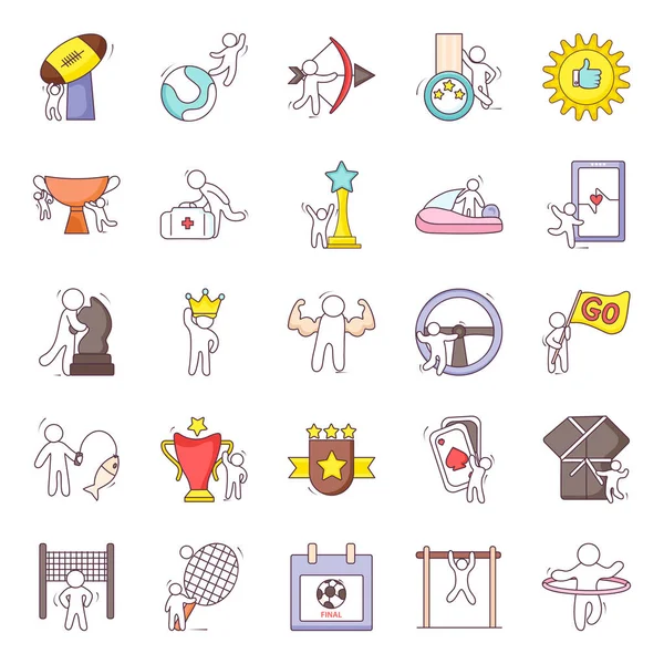 Αθλητικό Πρωτάθλημα Doodle Icons Pack — Διανυσματικό Αρχείο