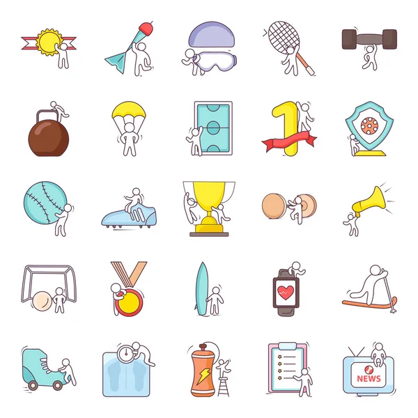 Sport Utmärkelser Doodle Icons Pack — Stock vektor