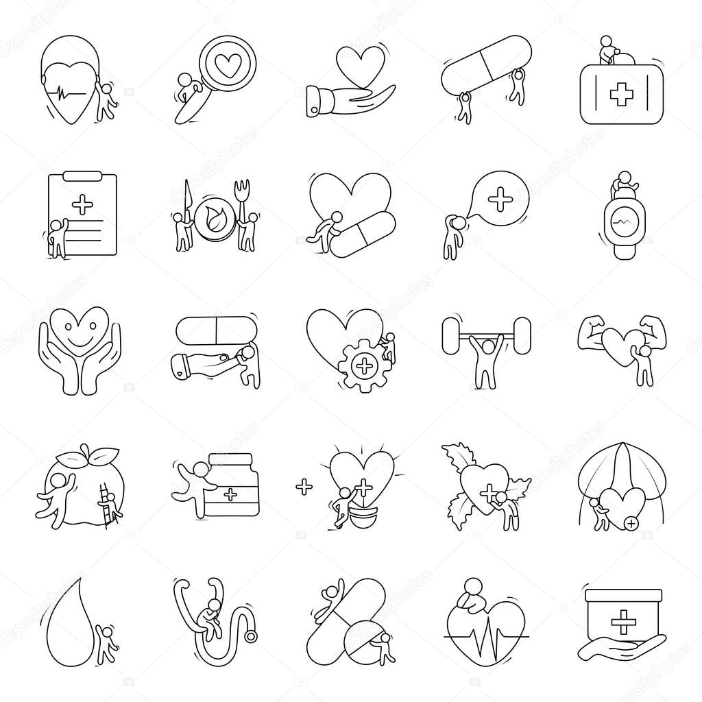 Medical Care Doodle Icons Pack 