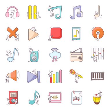 Müzikal Aletler El Çizim Vektörleri Paketi 