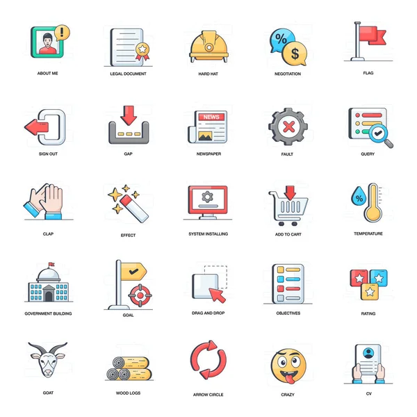 Systeemconfiguratie Flat Icons Pack — Stockvector