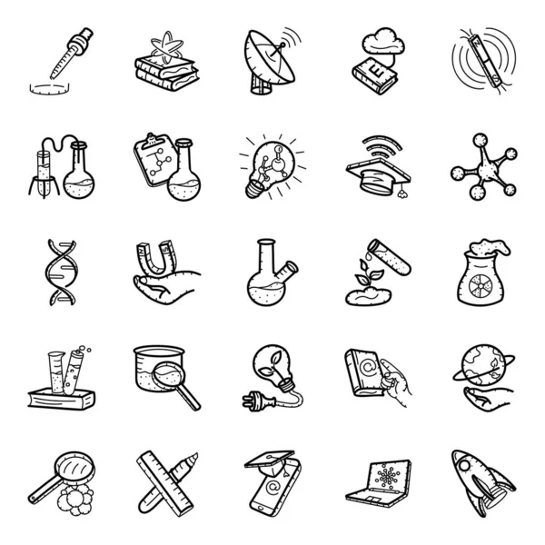 Lab Experiment Doodle Icons Pack — Stockvector