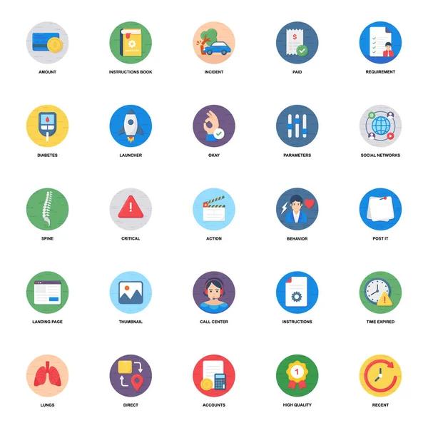 Business Flat Rounded Icons Pack — Stockvektor