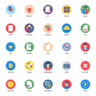 Rastgele Düz Yuvarlak Simgeler 