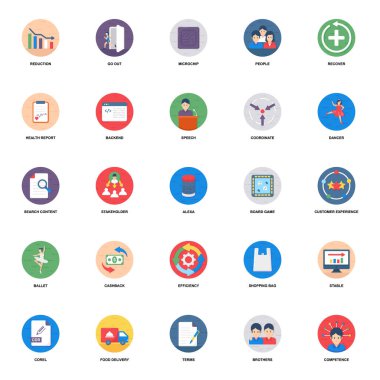 İş Takımı Düz Simgeler Paketi 