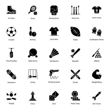 Spor Giyim Simgeleri Vektör Paketi Dolduruldu 