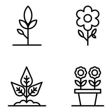 Bahar Çiçekleri Hattı Simgeleri Paketi 