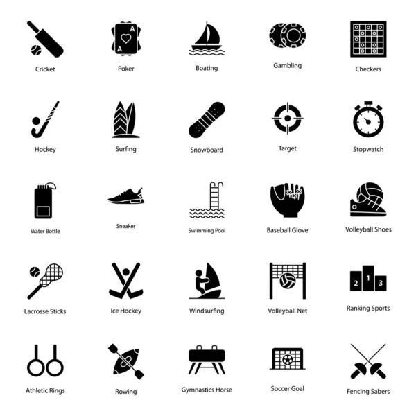 Équipement Jeu Solid Icons Pack — Image vectorielle