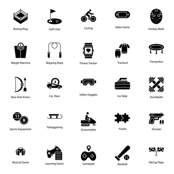 Juegos Olímpicos Lleno Iconos Pack — Vector de stock