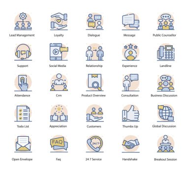 Müşteri İlişkileri Düz Vektörler Paketi 