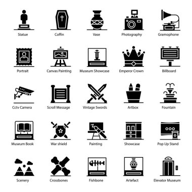 Sergi Ögeleri Glyph Simgeleri Paketi 