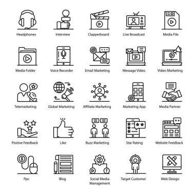 Sosyal Medya Hattı Simgeleri Paketlendi 