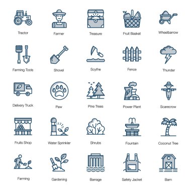 Bahçe Düz Simgeleri Paketi 