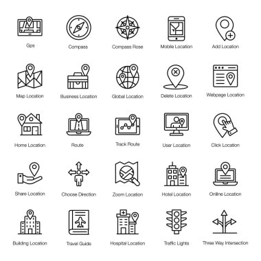 Sıkıştırılmış Navigasyon Satır Vektörleri Paketi 