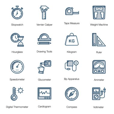 Ölçüm Araçları Düz Vektörler Paketi