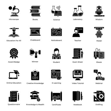 Eğitim Başarı Katı Simgeler Paketi 