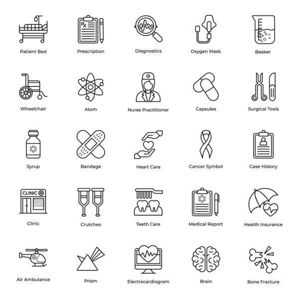 Medische Experiment Line Pictogrammen Pack — Stockvector