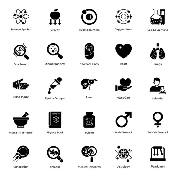 Bioscience Icons Vector Pack — стоковый вектор