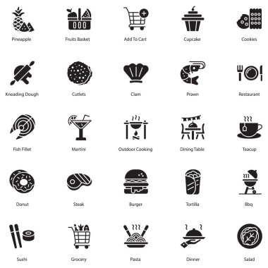 Gıda Paketi Katı Simgeler 