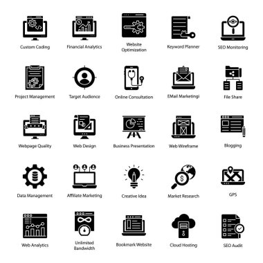 Semo yönetim simgelerinin çok yönlü seti. Bu teknik simgeler düzenlenebilir kalitede oluşturuldu. A koleksiyonunuza eklemek için ayarlanmış olmalı