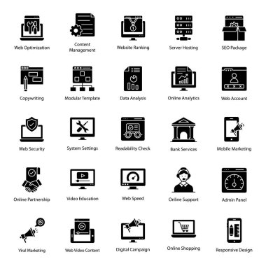 Semo yönetim simgelerinin çok yönlü seti. Bu teknik simgeler düzenlenebilir kalitede oluşturuldu. A koleksiyonunuza eklemek için ayarlanmış olmalı
