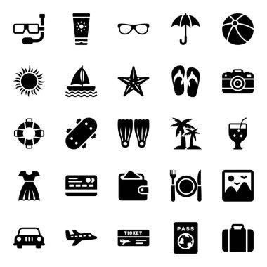 İnanılmaz bir seyahat ekipmanı ikonu sürüsü. Eğlence dolu simgeler, katı vektör olarak tasarlanmış çeşitli aktiviteleri içerir. Gitar, şnorkelle yüzme, müzik, fotoğrafçılık, kitap okuma, oyunlar ve daha birçok şey. Mutlu indirmeler.