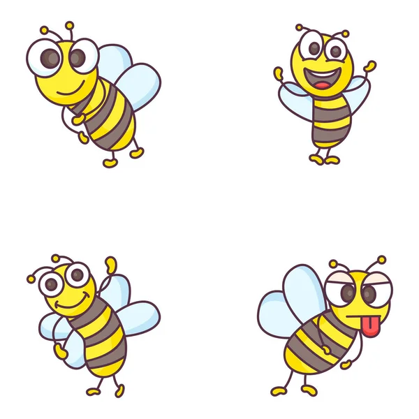 Aquí Traemos Increíble Paquete Miel Abeja Doodle Iconos Diseño Esbozado — Vector de stock