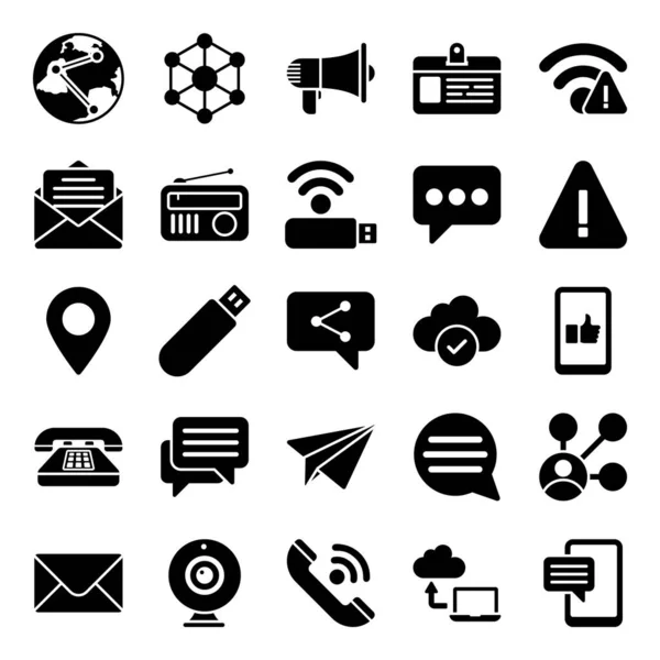 Perfekt Gestaltete Internet Der Dinge Glyphen Icons Pack Mit Bunten — Stockvektor