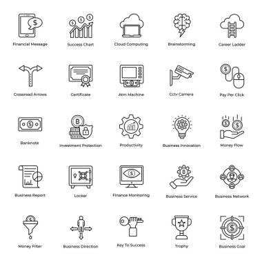 Çok yönlü iş teknolojisi çizgisi simgeleri. Bu teknik simgeler düzenlenebilir kalitede oluşturuldu. A koleksiyonunuza eklemek için ayarlanmış olmalı.