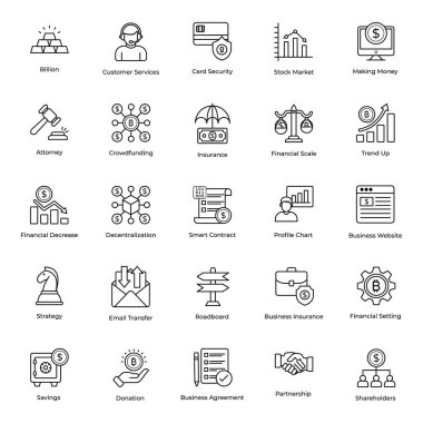 Çok yönlü sigorta şirketlerinin simgeleri. Bu teknik simgeler düzenlenebilir kalitede oluşturuldu. A koleksiyonunuza eklemek için ayarlanmış olmalı.