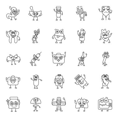 Panik yapmayın, kurtarma ikonları yolda. Tıbbî el çizimi ikonlar burada, ulaşabileceğiniz yerdeler. Bu düzenlenebilir set bir sonraki tıbbi göreviniz için değerlidir.. 